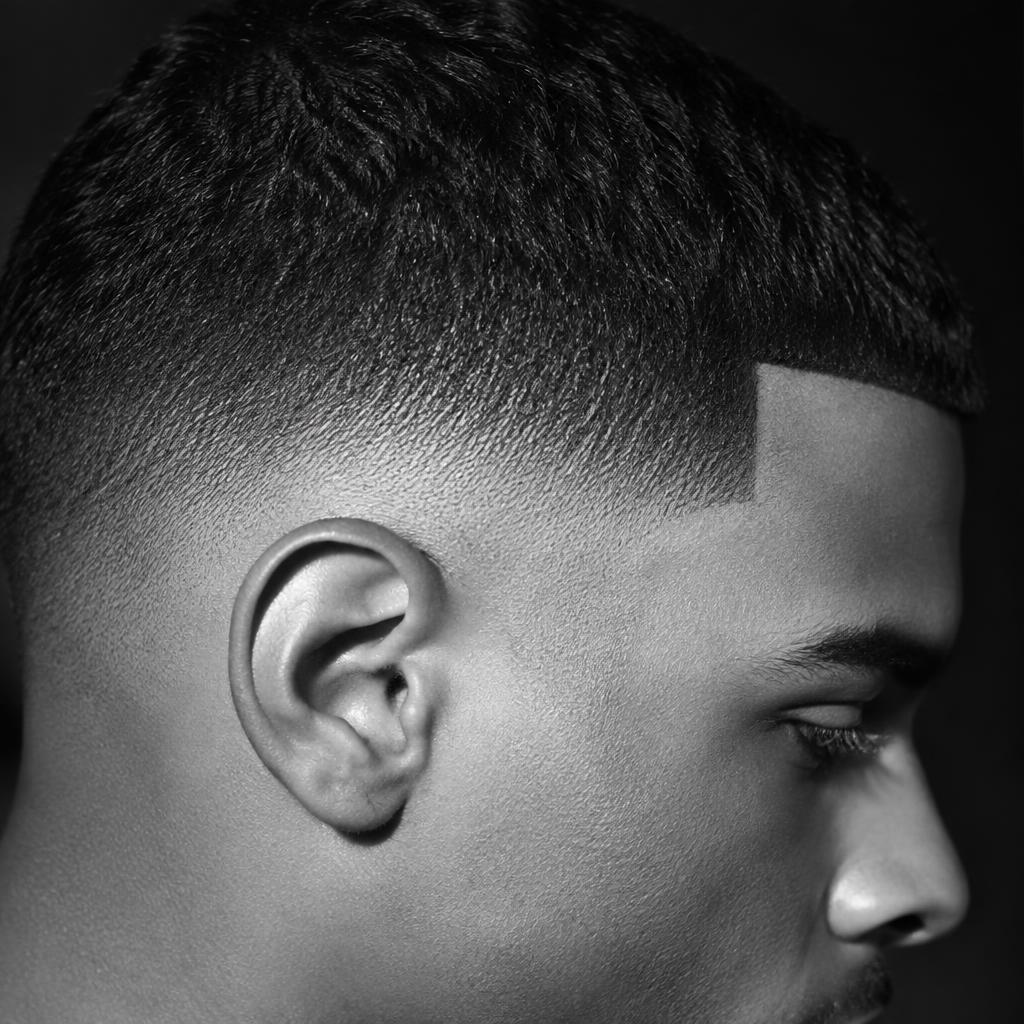 Close-up of a fresh skin fade with a sharp hairline
